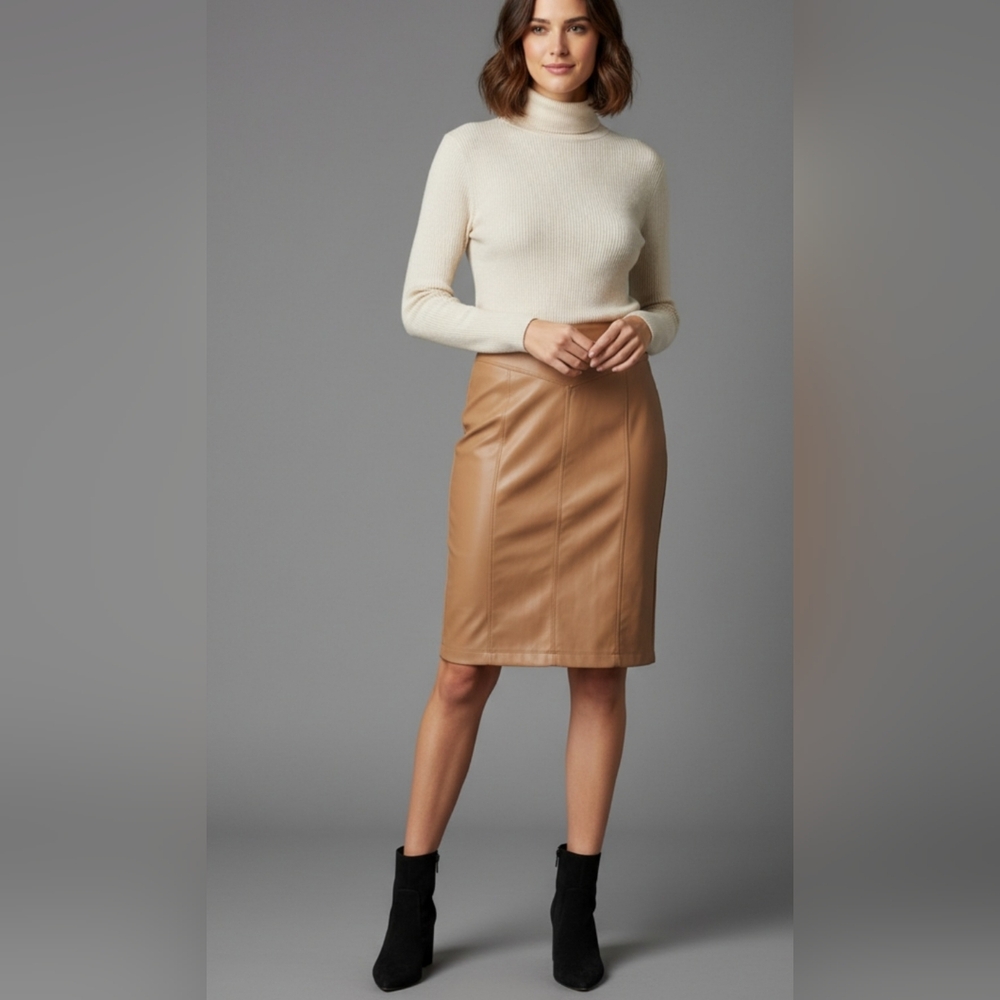 **Express Tan Pencil Skirt